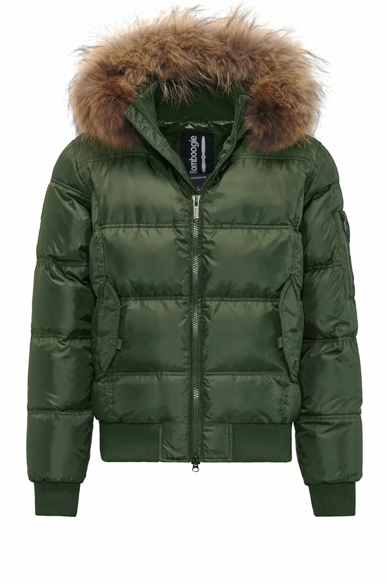 Bomber Imbottito In Piuma Con Bordo In Pelliccia Folta>Bomboogie Fashion