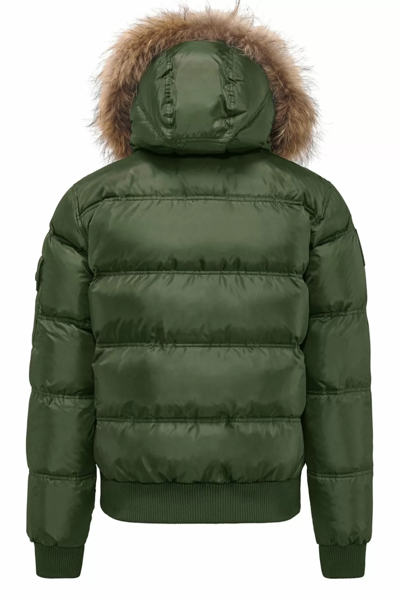 Bomber Imbottito In Piuma Con Bordo In Pelliccia Folta>Bomboogie Fashion