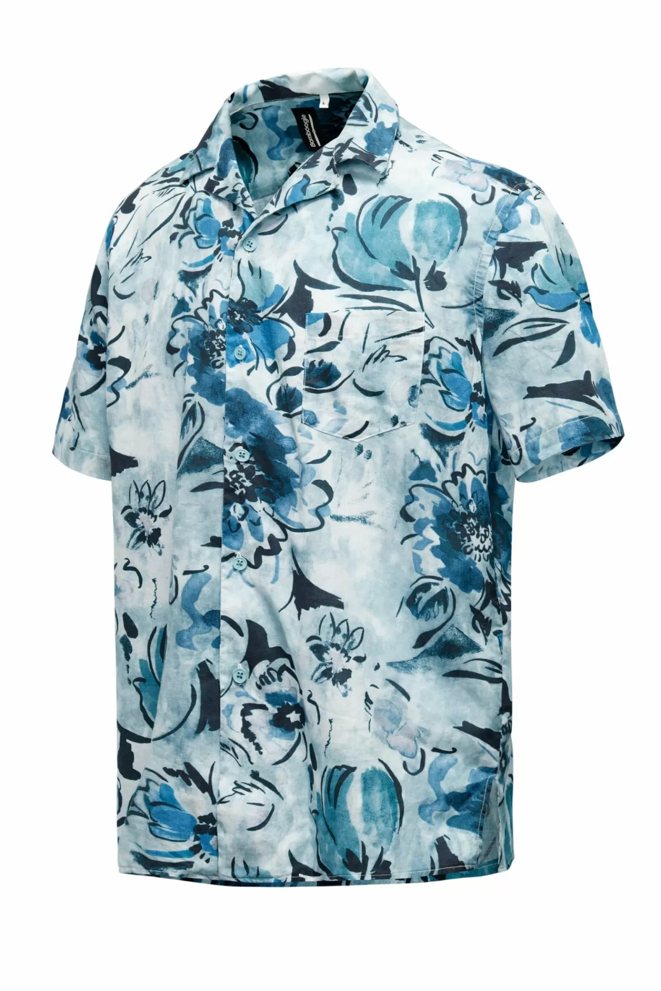 Camicia A Manica Corta Stampata In Lino/Cotone>Bomboogie Best