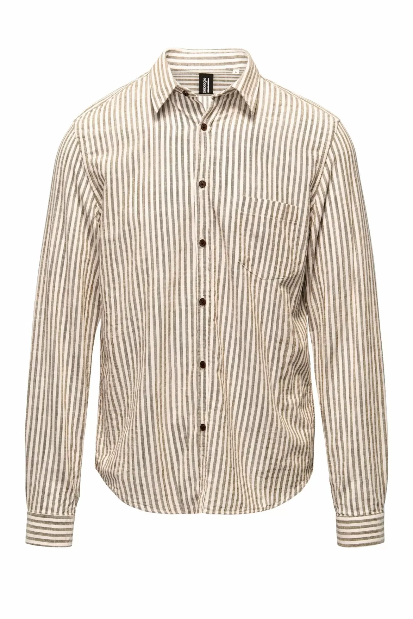 Camicia In Lino/Cotone A Righe>Bomboogie Best Sale