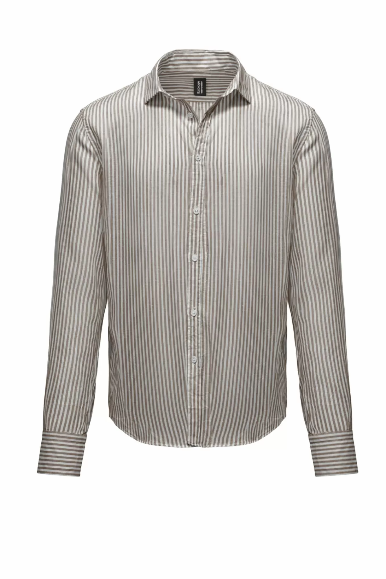 Camicia In Lino/Cotone A Righe>Bomboogie Outlet