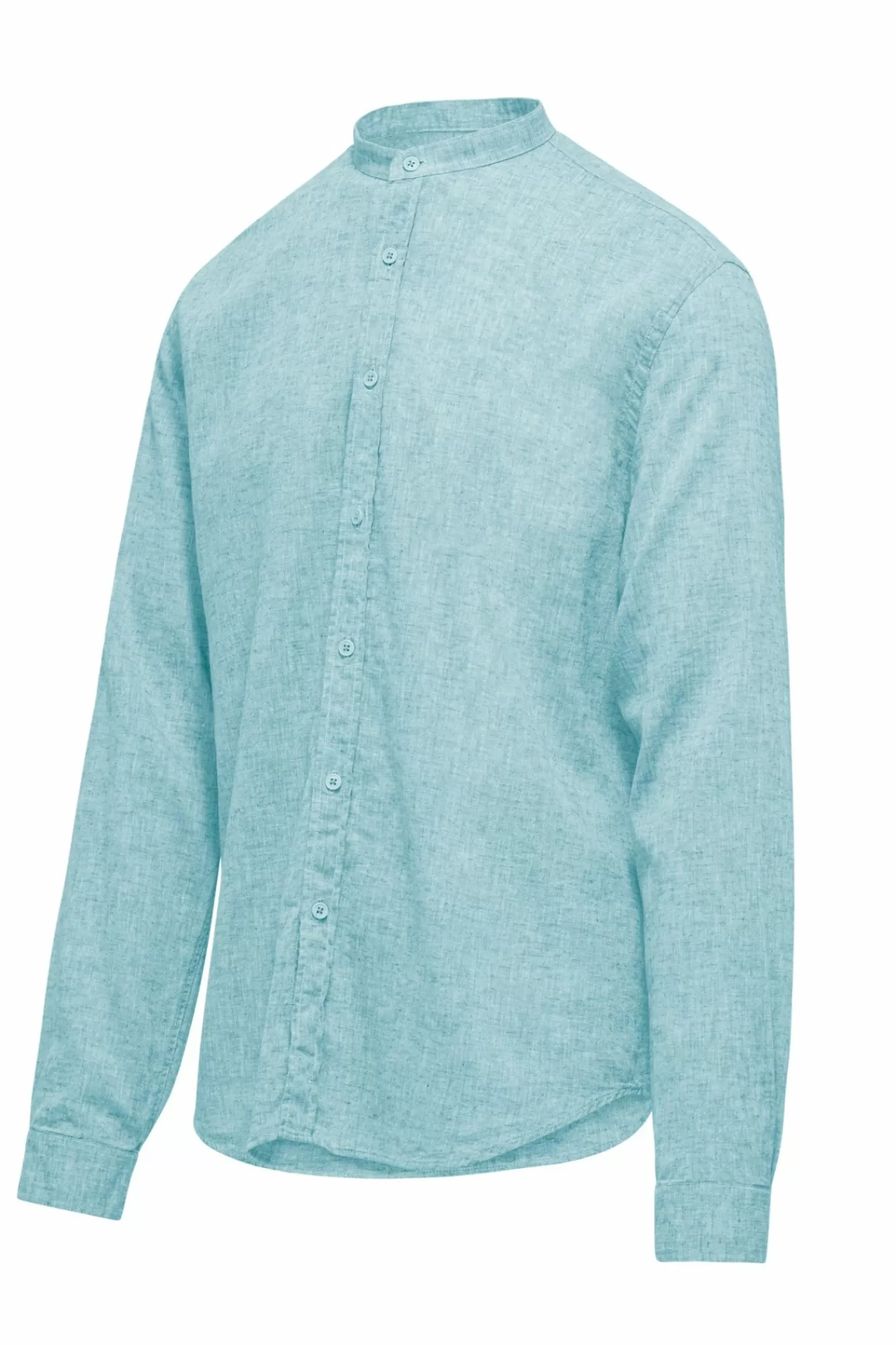 Camicia In Lino/Cotone Con Collo Alla Coreana>Bomboogie Flash Sale