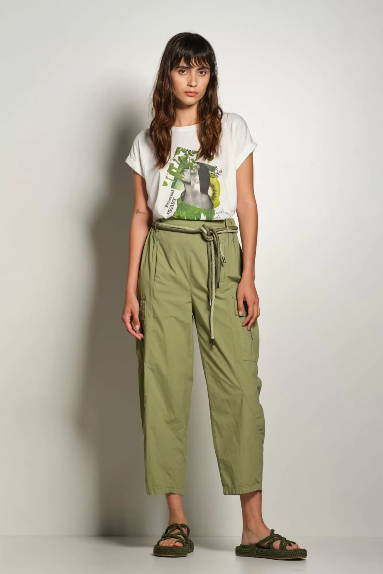 Pantaloni Cargo Balloon Fit Con Cintura In Corda Bicolore>Bomboogie Clearance