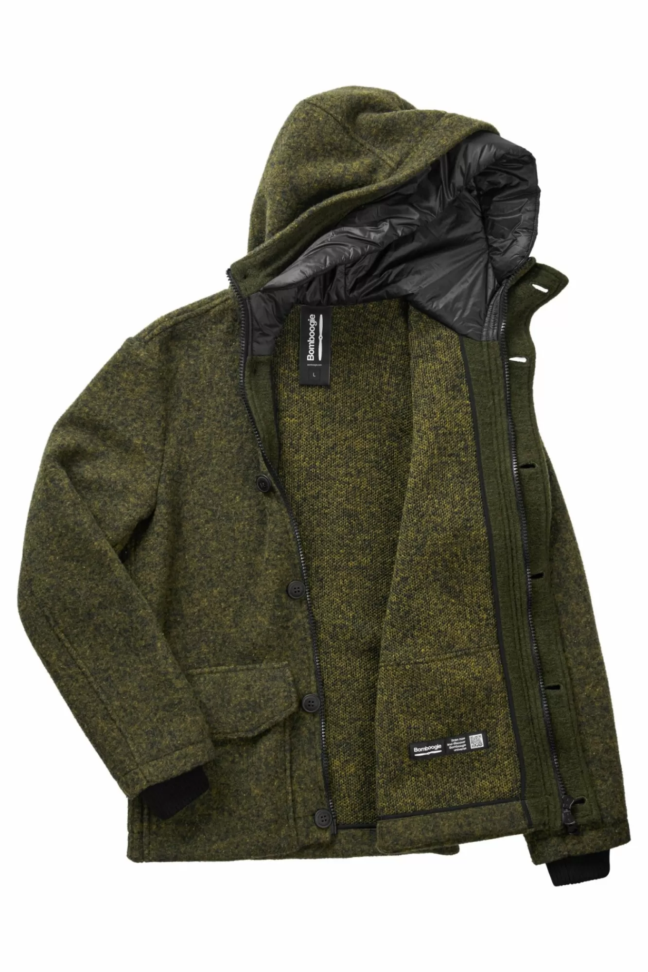 Parka Corto In Lana Cotta Con Cappuccio>Bomboogie Store