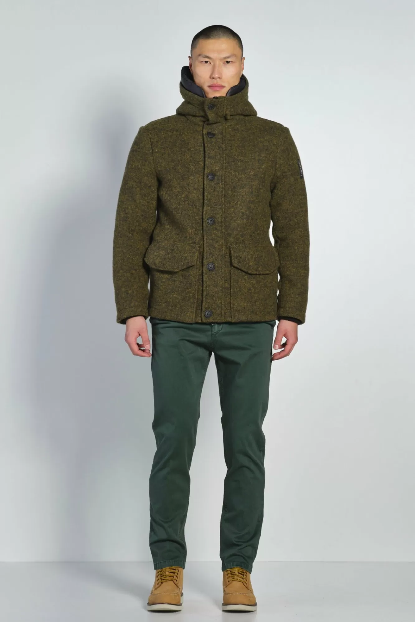 Parka Corto In Lana Cotta Con Cappuccio>Bomboogie Store