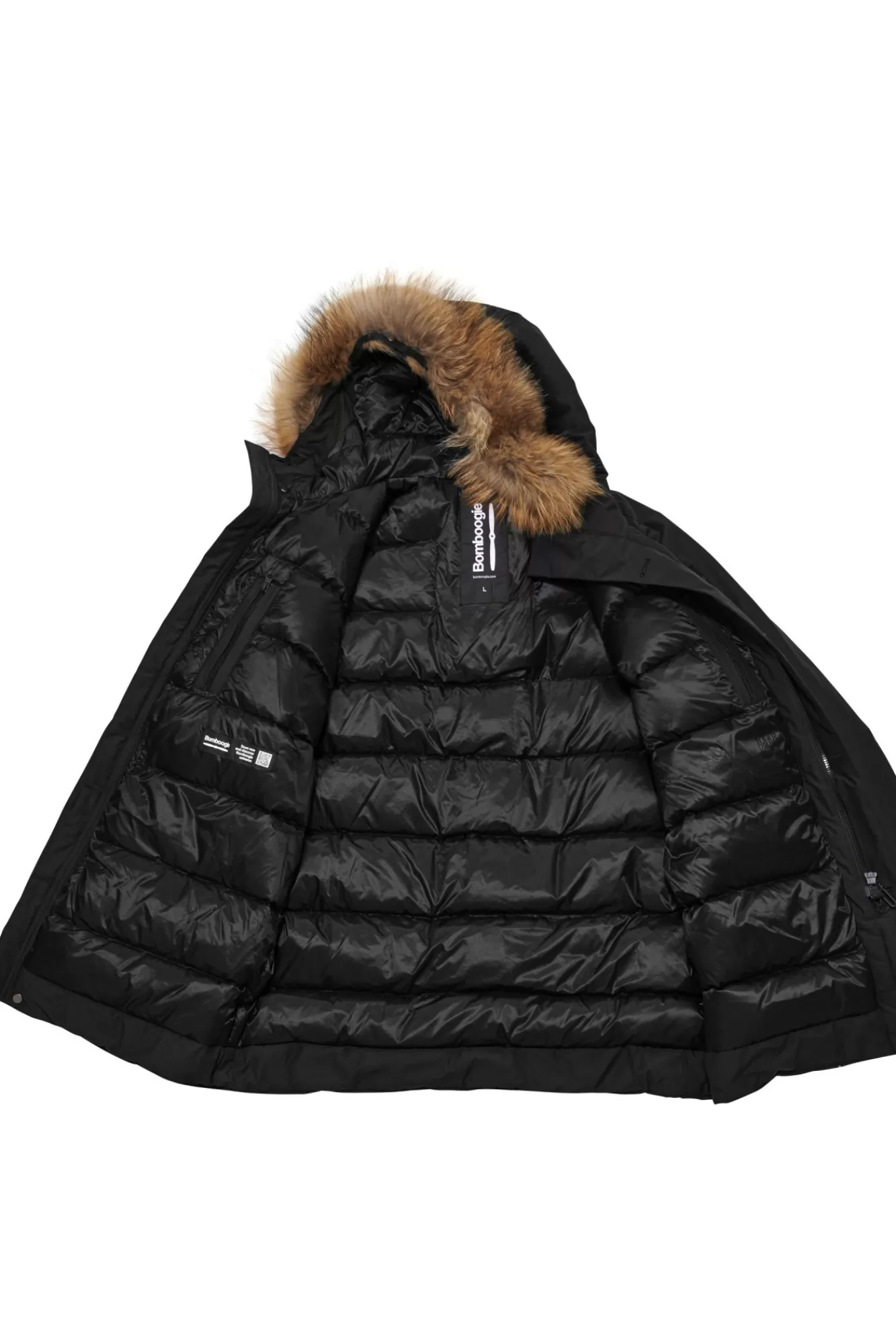 Parka Imbottitura Riciclata Con Bordo Cappuccio In Vera Pelliccia>Bomboogie Sale