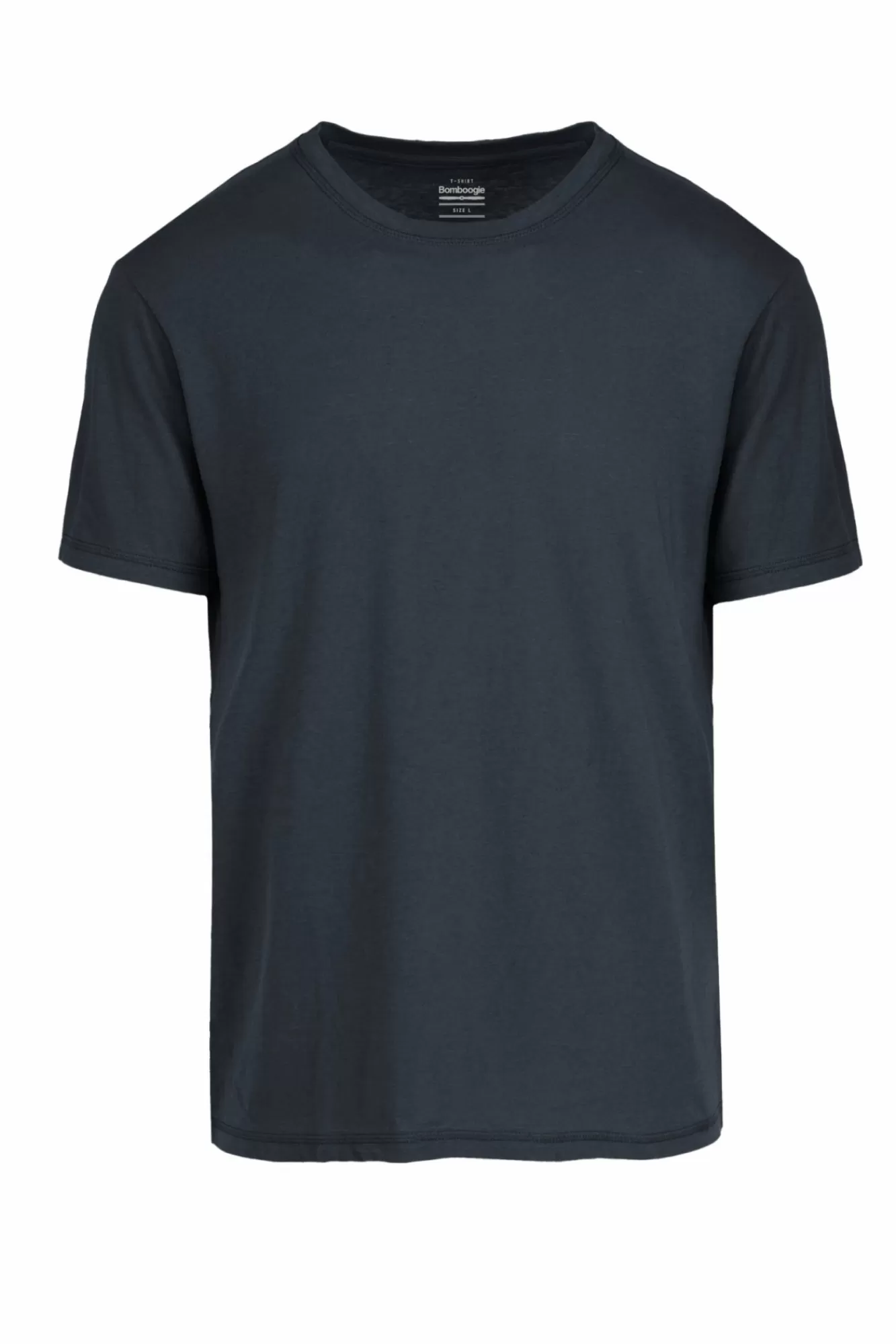 T-Shirt Girocollo A Manica Corta In Cotone Misto Lino>Bomboogie Outlet